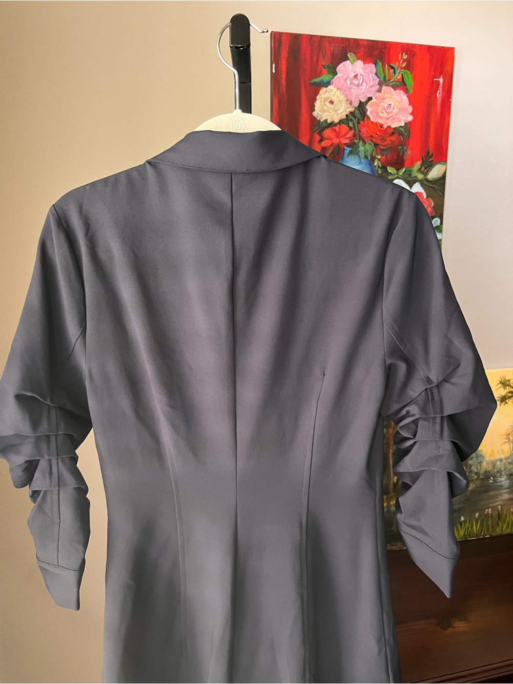 cinq a sept lucilla navy Button-Front Pleated Hem Dress - Picture 11 of 13